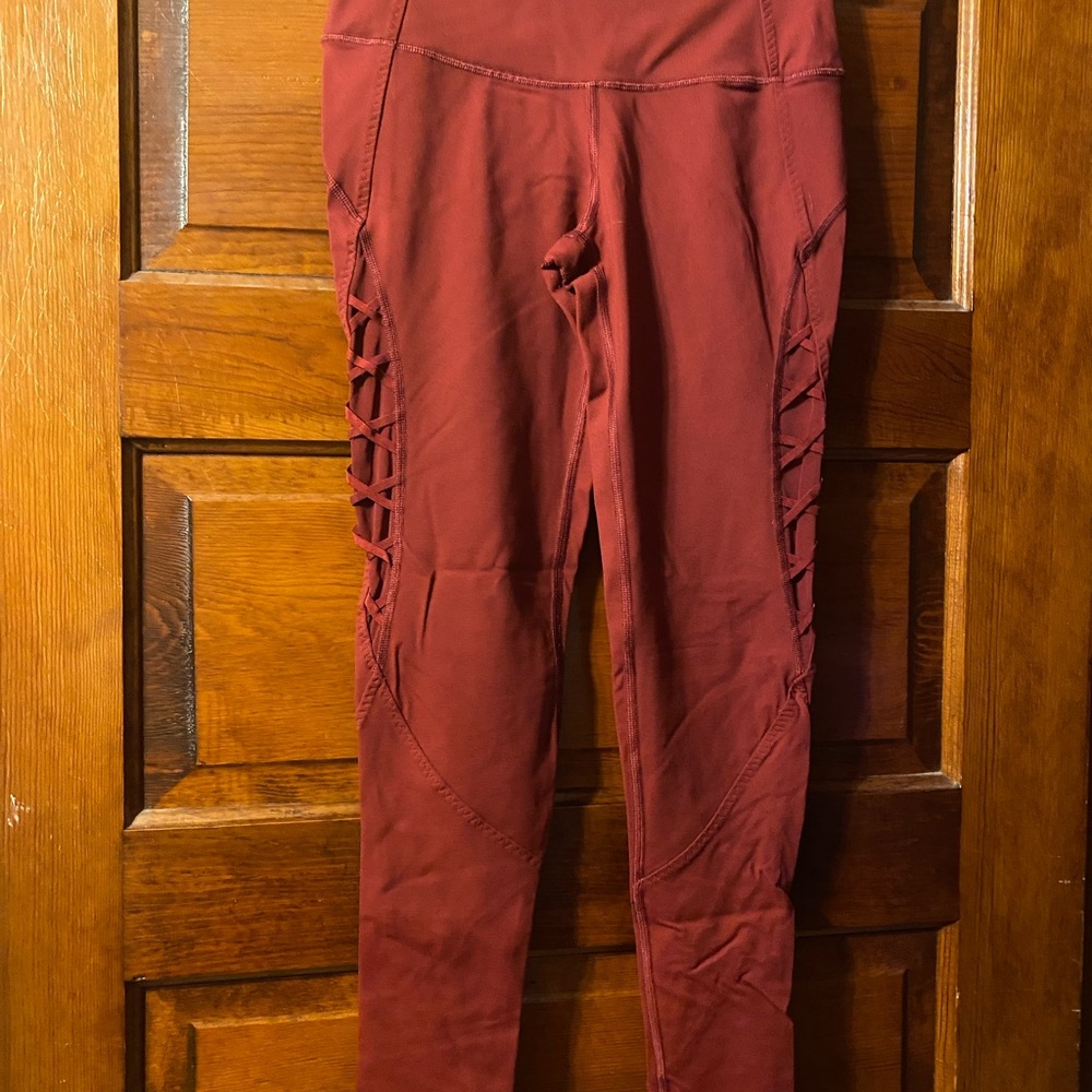 Victoria's Secret Red Leggings with Side Detail